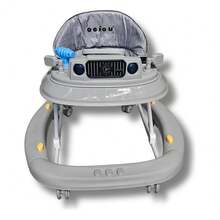 Heavy Duty Musical Baby Walker/Rocker 4-In-1 With 8 Gel Wheels - Grey - View 2