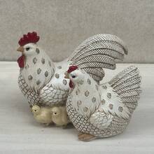 1pc Resin Rooster & Hen Sculpture, Cute Chicken Art Decor, Home & Outdoor Tabletop Decoration, Garden Lawn & Patio Statue, Thanksgiving Decor, No Electricity Needed, Animal Themed - A - View 7