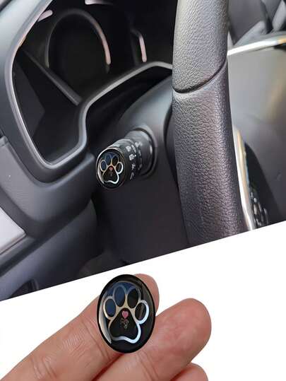 2pcs Cute Cat Paw Print Car Stickers, Universal For Air Conditioning Knob And Door Handle Decor, Waterproof Scratch-Resistant, Pet Lover Car Interior Accessories