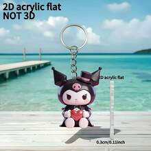 1 chiếc móc khóa nhỏ bằng acrylic hình phẳng 2D, quà tặng ngày lễ, móc khóa xe hơi, móc khóa ba lô/ví. - Nhiều màu - Xem 4
