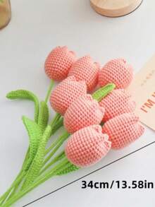 5 Stücke handgefertigte gehäkelte Tulpen Topfpflanzen, geeignet als Tischmittelpunkt Dekoration, Hochzeitsdekoration oder als ideales gehäkeltes Blumenstrauß Geschenk für Freunde, Familie oder Mutter - Verschiedenfarbig - Übersicht 3