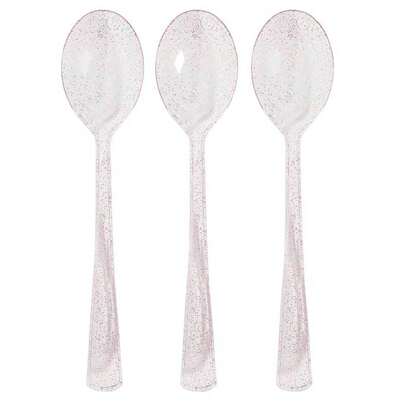 100/75/50/25/5pcs Rose Pink Reusable Cake & Salad Spoons, Suitable For Parties, Outdoor Events, Family Gatherings, Weddings, Festivals, Cake And Salad Serving