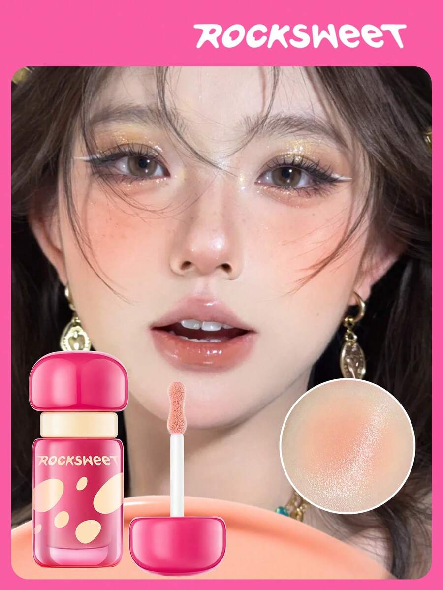 ROCK SWEET 三合一液体腮红、高光和修容霜，打造透亮光泽，日常修容，提亮肤色 - 01#杏桃晨露(裸杏色) - 查看 1