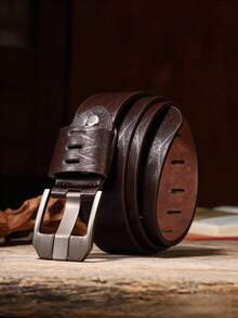 1 chiếc thắt lưng da nam khóa ghim mới về, thắt lưng công sở đa năng dành cho người trung niên, tối giản và bền chắc. - Nhiều màu - Xem 9