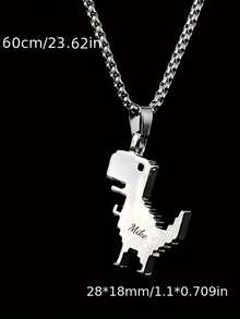 Dây chuyền mặt hình khủng long khắc logo chữ theo yêu cầu, dây chuyền phong cách đường phố unisex, dây chuyền mặt hình khủng long hoạt hình dễ thương, phụ kiện dây chuyền dài tối giản cá nhân hóa, dây chuyền mặt hình khủng long dài phong cách hip-hop đường phố dành cho cặp đôi. - Nhiều màu - Xem 12