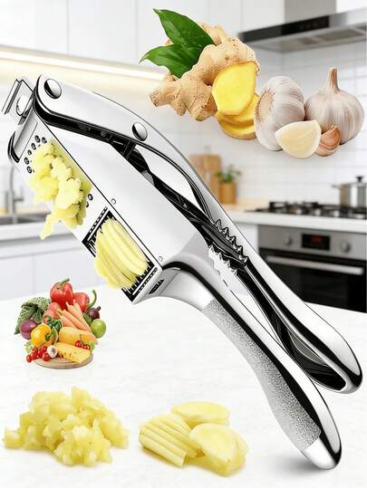 1 cái dụng cụ ép và thái tỏi bằng tay, dùng để băm nhỏ và thái hạt lựu thịt hiệu quả | Dễ vệ sinh, có thể sử dụng nhiều lần, dùng được cho tỏi, quả óc chó, gừng và các loại gia vị khác, máy xay tỏi, lý tưởng cho việc nấu ăn tại nhà và đầu bếp chuyên nghiệp, dụng cụ nhà bếp thiết yếu, màu ngẫu nhiên