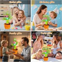 2026 Hot Popular Dancing Talking Cactus Toy, Singing Recording Mimicking Toy That Repeats What You Say, Musical Interactive Toddler Toy 1-Year-Old Boys & Girls, Easter Basket Stuffers & Gifts, Daily Home Companionship And Outdoor Gifting - 仙人掌玩具 - 查看 3