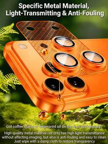 NNBILI 1pc Orange Metal Mesh Heat Dissipation Base Film, Compatible With Apple 17 Pro Max/18 Pro Max Lens, Ultra-Thin Invisible Full Coverage Dust-Proof Mesh Film, Compatible With IPhone 17 Pro Lens Protector Film, Electrostatic Adsorption IP - Orange - View 3