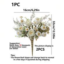 1PC Artificial Rose Sunflower, Rose Daisy Bouquet, DIY Wedding Decoration Wreath Materials, Bridal Handheld Flowers, Wrist Flowers, Chest Flowers, Headflower Decoration Accessories, Wedding Car Decoration, Door Arch Decoration, Home, Restaurant, Bedroom, Vase Decoration, Birthday Party Decoration Materials, Valentine's Day And New Year Gifts, Valentine's Day Gifts, Graduation Gifts - White - View 3