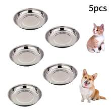 Bộ 5 bát ăn cho thú cưng bằng thép không gỉ, phù hợp cho mèo con và chó con, dùng được cả thức ăn khô và ướt, dễ dàng vệ sinh. - Đường kính 15cm - Xem 9