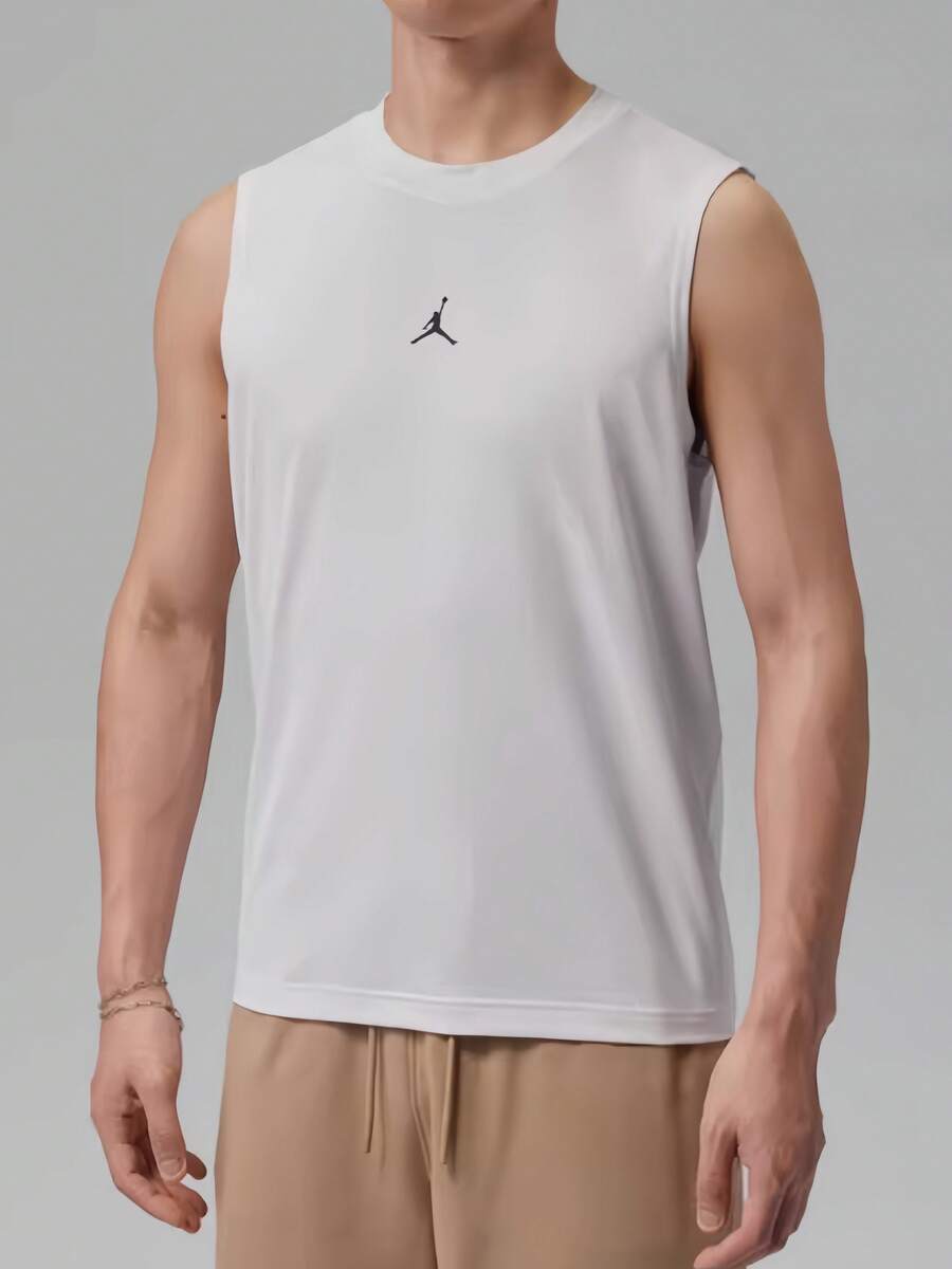 Nike Rompi Olahraga Tanpa Lengan JORDAN Pria Musim Panas - Putih - View 1
