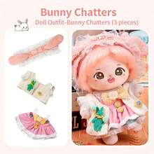 1 pieza [solo ropa] Vestido de muñeca de algodón de 20 cm, falda de vestir diario de muñeca de peluche de 20 cm, ropa de personaje de anime unisex, muñeca de peluche suave, regalo asequible y lindo para niñas - Multicolor - Ver 4