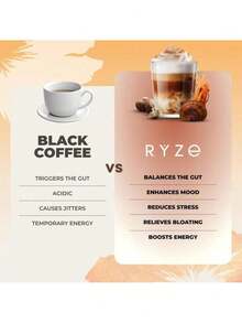 Mushroom Coffee USDA Organic With 6 Adaptogenic Mushrooms And MCT Oil, USA Grown Instant Coffee For Better Energy, Focus, Digestion, Immunity With Cordyceps, Lion's Mane, Turkey Tail, 30 Servings - 六件 - 查看 6