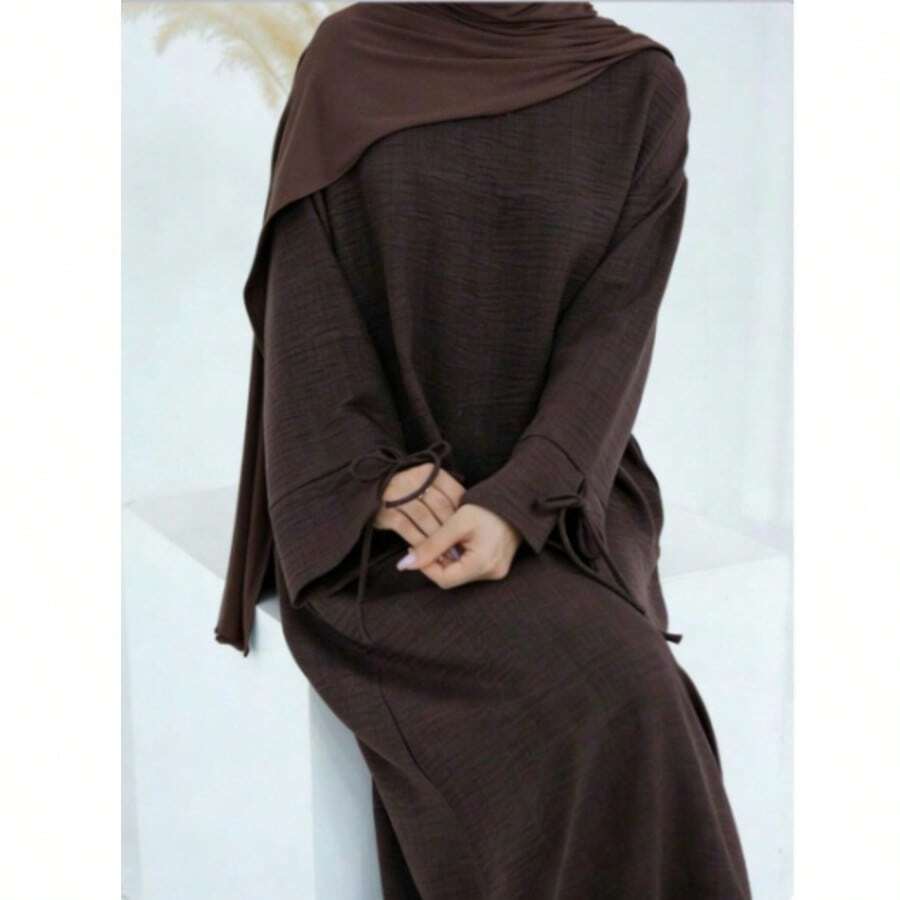 1pc Solid Color Nida Fabric Soft & Breathable Islamic Long Khimar Hijab, Suitable For Women's Daily Prayer And All Seasons, Beach, Holiday - Multicolor - View 1