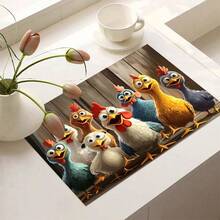 1pc 2D Spoof Chicken Style, Stove Protection Pad-Heavy Heat-Resistant Glass/Kitchen Utensils, Suitable For Stoves, Ovens, Washing Machines And Dryers-Scratch-Proof, Easy-To-Clean Table Protection Pad. - Multicolor - View 14