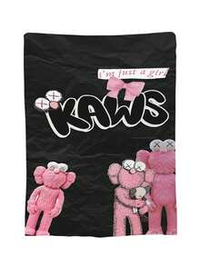 Kawss Kawaii Kaw Blanket Luxury Anime Flannel Blanket - Ultra Soft Cartoon Print, The Perfect Gift For Any Occasion, Christmas, Birthday, For Home, Camping & Travel Use - màu đen - Xem 4