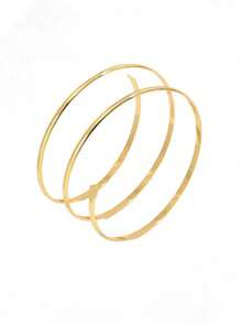 YUNCHUN Pulseira feminina plus size delicada em liga metálica, design minimalista, modelo básico, ideal para uso diário. Pulseira elegante em formato de roda de metal, perfeita como presente para o Dia dos Namorados, Dia das Mães, aniversários e outras ocasiões especiais para mães, namoradas e amigas. - Ouro - Ver 12