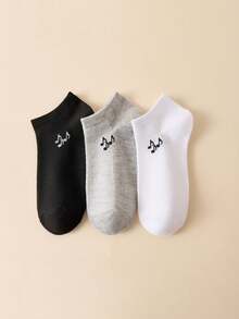 1/3/6 pares de calcetines tobilleros bajos para mujer, de tela de malla, con estampado de notas musicales, de estilo casual adecuados para uso diario, oficina y caminar - Multicolor - Ver 5