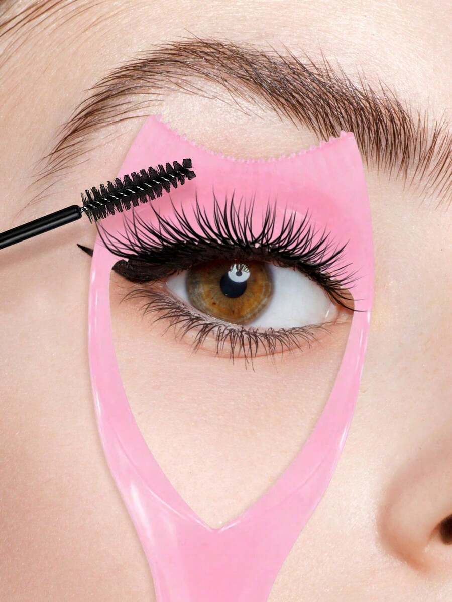 2/1 Set 3-In-1 Eyelash Curler, Eyelash Protector Tool, Makeup Assistant, Reusable Applicator For Beginners To Apply Mascara And Eyeliner Perfectly, Create Natural Clump-Free Lashes, With Eyelash Separator, Christmas Winter Pink