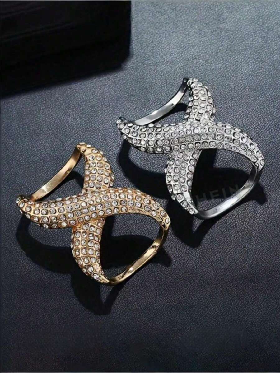 1/2/3 Pcs Fashion Cross Scarf Buckle Alloy Buckle Rhinestone Inlaid Scarf Clip Dress - Scarf Buckle - View 1