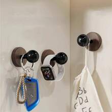 Creative Solid Round Wallmount Clotheshook, Beechwood & Walnut Fiber Hook, Hole-Free Hanger, Suitable For Living Room - Multicolor - View 11