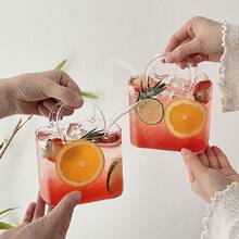 1PC Extra Large 25Oz/750ML Capacity High Borosilicate Glass Cup Creative Handbag Shape Versatile Fish Tank Or Vase Decoration - Clear - View 2