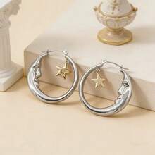 Bộ 1 dây chuyền và bông tai bằng dây sáp nhiều lớp hình ngôi sao và mặt trăng phong cách Bohemian cổ điển dành cho nữ, dây chuyền kiểu Gothic Y2K có thể điều chỉnh, phụ kiện thiết kế độc đáo. - Dây chuyền + Hoa tai - Xem 7