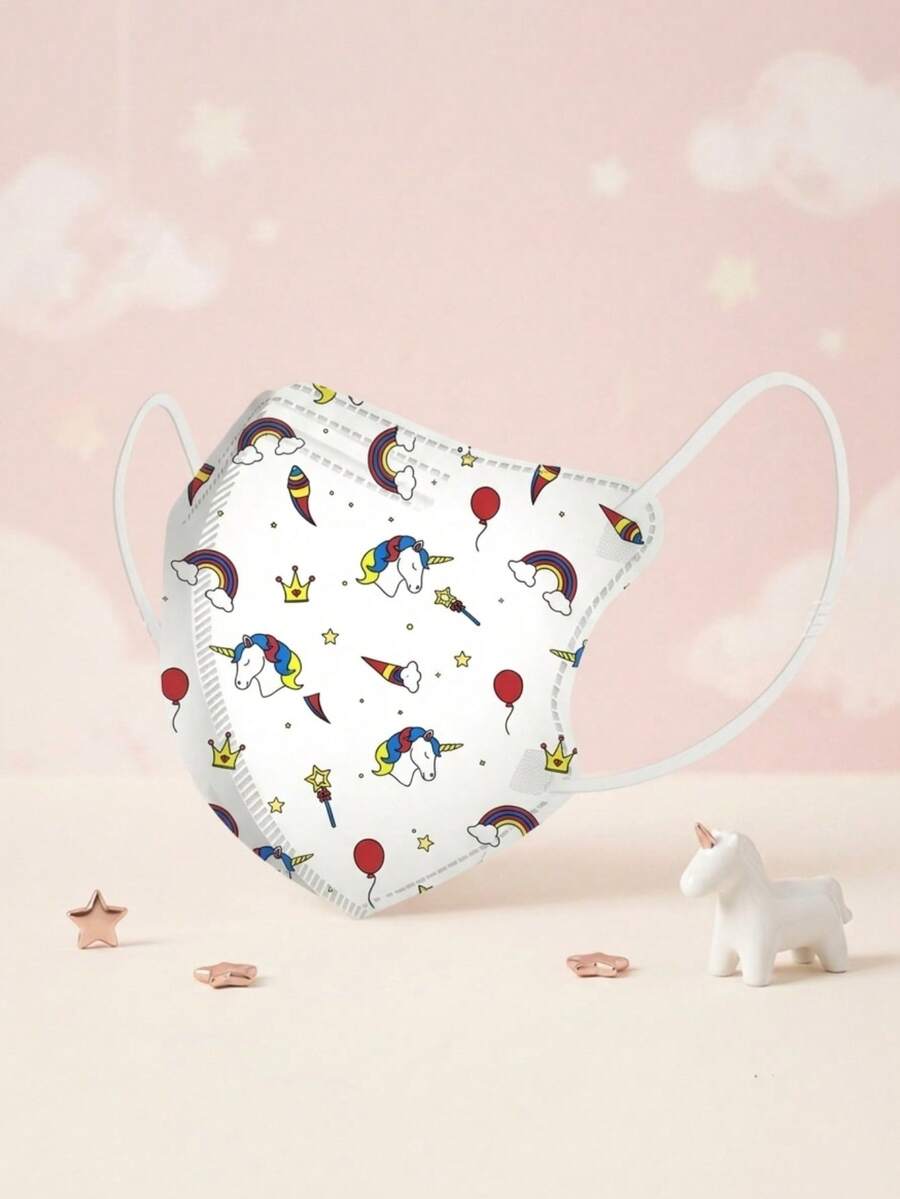 Masks & Accessories - White Unicorn Rainbow - View 1