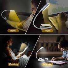 1 buah Lampu Baca Jepit Isi Ulang 8 LED, Lampu Jepit Ringan Cocok untuk Pecinta Buku, Lampu Baca Perawatan Mata untuk Tempat Tidur, Lampu Jepit yang Dapat Diatur dengan 3 Suhu Warna, Ringan, Hadiah Sempurna untuk Pecinta Buku, Lampu Baca Jepit Mini Ringan - Lampu penjepit buku vertikal - View 10