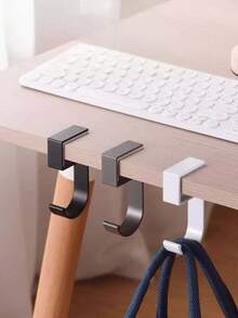 44/2/1件装 5字形桌面侧挂挂钩，可挂背包、手提包、雨伞、手提包、公文包，可拆卸侧挂办公手提包架，桌面挂钩，挂钩，办公收纳架 - 彩色 - 查看 1