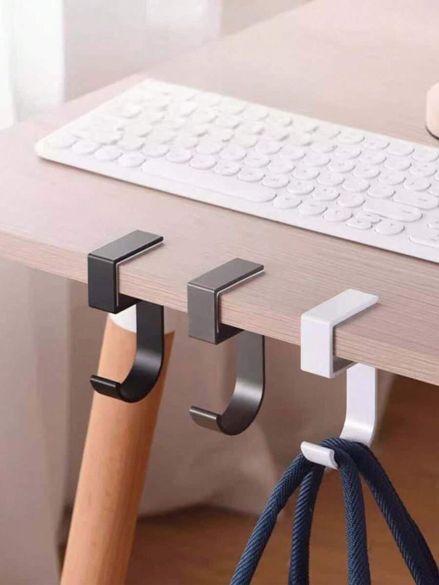 44/2/1件装 5字形桌面侧挂挂钩,可挂背包、手提包、雨伞、手提包、公文包,可拆卸侧挂办公手提包架,桌面挂钩,挂钩,办公收纳架 - 彩色 - 查看 1