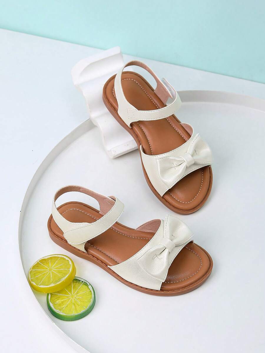 Sandal đế bằng tối giản, thoải mái dành cho bé gái, thích hợp cho các hoạt động mùa hè. - trắng - Xem 1
