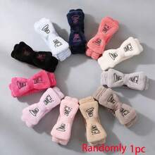 1/3/4/6个 OMG字母毛绒刺绣大蝴蝶结发带，批发女士洗脸化妆发带 - 彩色 - 查看 13