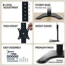 14-32 Inch Monitor Desk Stand, Computer Screen Mount, Stable Wide Base Adjustable Height Display Holder, Suitable For Gaming, Office And Conference, Effectively Relieves Neck Discomfort Caused By Low Monitor, No Drilling Required, Won't Damage Desk, Wider & Heavier Base | Office Desk Accessory | Computer Stand - View 7