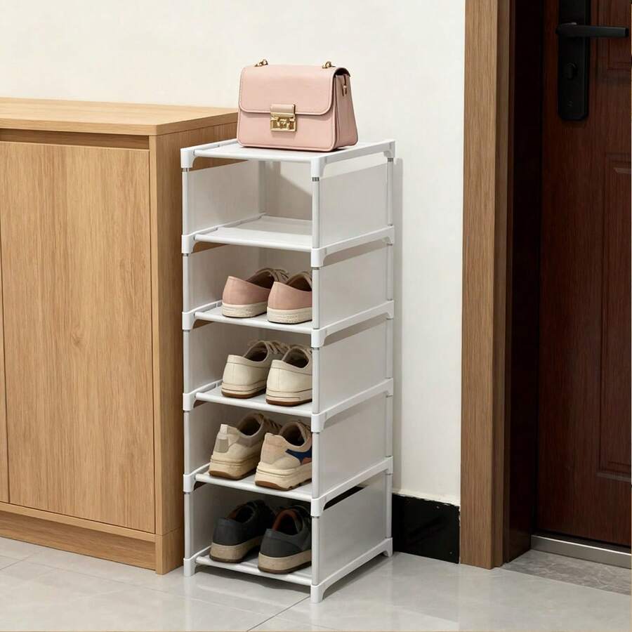8/7 étages Étagère à chaussures verticale, Meuble à chaussures multi-couches anti-poussière, Fabriqué en tissu non tissé et plastique, Convient pour les petits espaces, dortoirs et entrées, Assemblage facile, Design compact et gain de place, Peut contenir plusieurs paires de chaussures - Multicolore - Voir 1