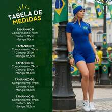 Women's Fitness Jumpsuit In Suplex, World Cup Brazil, Fan Style, Party Style, Short, Fitted, Premium - Màu xanh lam - Xem 7