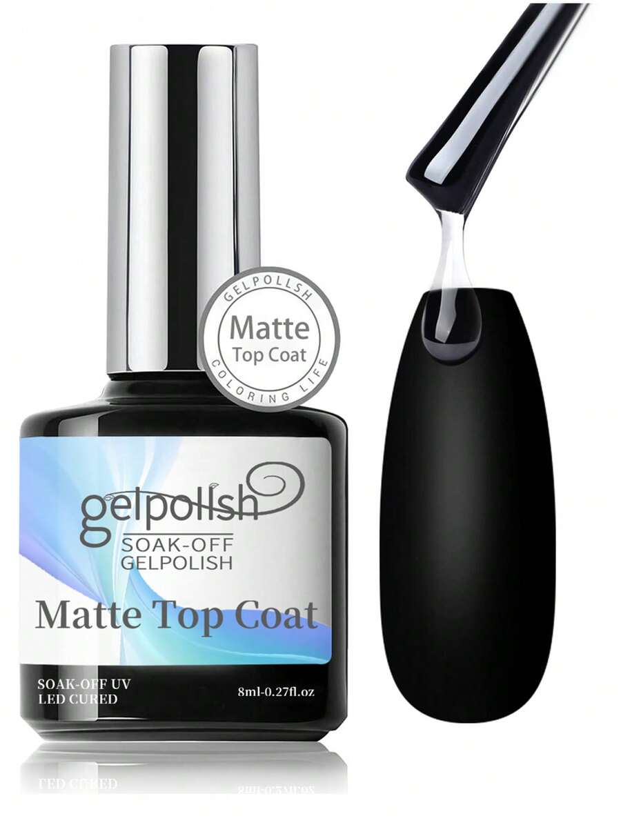 No-Wipe Matte Top Coat, Matte Effect Nail Polish, Suitable For Home Manicure Salon DIY Nail Art