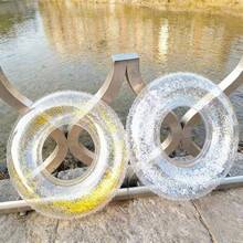 1pc Transparent Sequin Swimming Ring, Adult Transparent Inflatable Cute Underarm Thick Circle Large Buoyancy Swim Ring - Clear - View 40