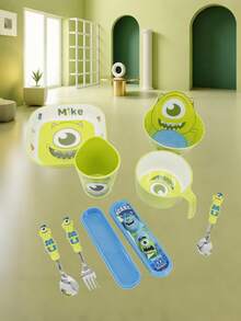 Disney 1 pieza Vajilla de melamina con diseño de Michael Wazowski, vajilla linda a prueba de caídas para cena familiar - Multicolor - Ver 7