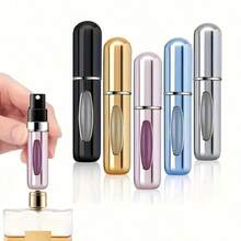 Multi-Colored Perfume Bottles, 5ml Refillable Spray Bottles, Portable Mini 5ml Metal Perfume Containers, A Must-Have For Summer, Travel, Outdoor Activities And Dates (Bright Pink, Bright Blue, Bright Silver, Bright Black). - 亮銀色 - 查看 5