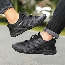 Men's Outdoor Shoes For Cross-Country Running, Hiking, Trekking, Plus Size, Spring & Summer - Black - View 2