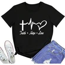 BLACKMYTH Graphic T-Shirts For Women Faith Shirts For Women - Black - View 1
