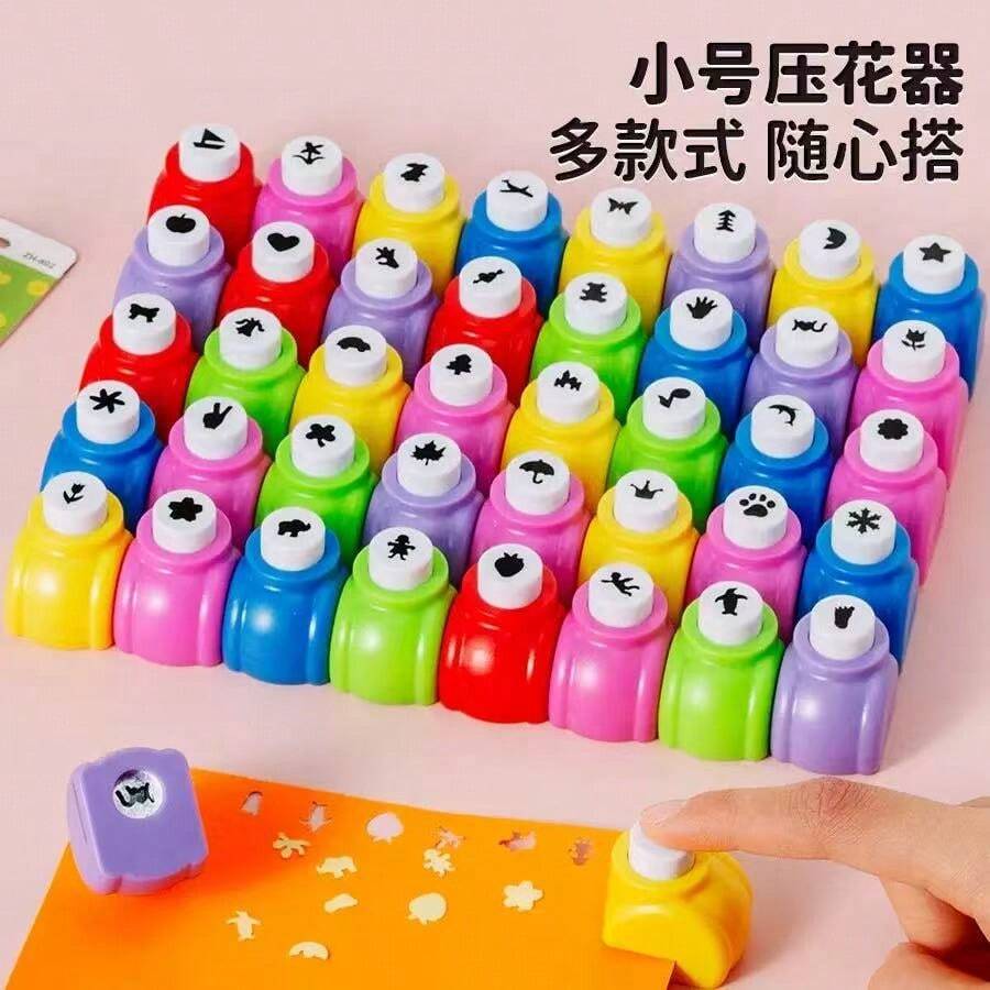 24件套迷你剪贴簿打孔器套装 - 手工制作，包含6个卡片切割器、图案纸切割器、12个花卉纸切割器、打孔器、形状切割器 - 无需电池，无需电源 - 手工壓花器 - 查看 1