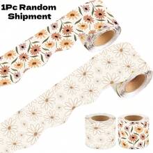 1 Roll/2 Rolls Bohemian Style Floral Bulletin Board Border Stickers, Vintage Rainbow Flower Bulletin Board Decor, Colorful Frame Stickers, Suitable For School Classroom, Office, Party Decoration, Back To School Supplies - Multicolor - View 8