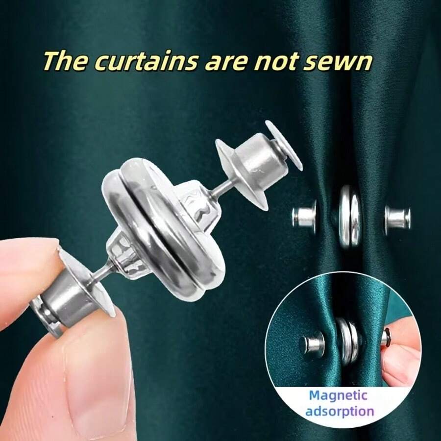 Kẹp rèm từ tính, móc rèm từ tính không cần khoan không cần may, kẹp rèm cản sáng, phụ kiện rèm dễ lắp đặt