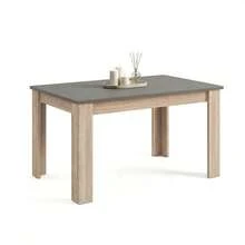 Duehome Mesa de comedor extensible 140-190x90 cm Sira - Roble Canadian - Gris Grafito - Ver 4
