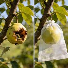100pcs Breathable Anti-Insect Mesh Bags, Hidden Drawstring, Fruit Protection Net Bags, Suitable For Fruit Trees, Anti-Bird Net To Protect Apples, Grapes From Birds, Pests And Deer Damage - A - View 3