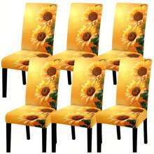 White Background Lemon Pattern Decoration Kit, Set Of 1 Piece/2 Pieces/4 Pieces/6 Pieces/8 Pieces/36 Pieces, High Elasticity All Inclusive Washable Soft Protective Cover, Using 2D Flat Printing Technology, Easy To Install And Clean. Suitable For Indoor Decoration, Outdoor Dining, Gathering Occasions, Restaurants, Parties, And Hotels As Decorative Chair Covers, And Can Also Be Given As Gifts. - Multicolor - View 9