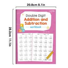 Double Digit Addition & Subtraction Workbook 2 Books Set – 0-20 & 2 Digit Math Practice Book, Grades 1-3 Learning Resource, Mathematics Arithmetic Exercise, Students Teacher Must-Have, Home School Teaching Aids - Multicolor - View 4