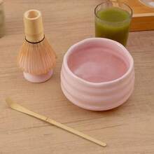 4pcs Japanese Matcha Tea Set, Ceramic Matcha Bowl With Bamboo Whisk, Traditional Tea Set For Kitchen, Home Use And Gifts - Multicolor - View 8